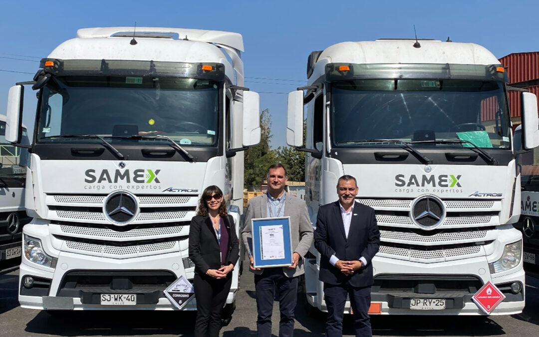 Samex se certifica en la norma ISO9001-2015 para el transporte de sustancias peligrosas en carga compartida